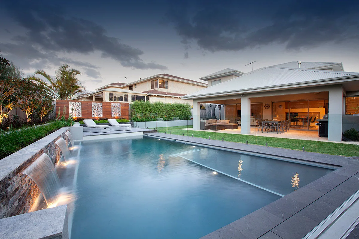 Frameless glass pool fencing installed on a Gold Coast home